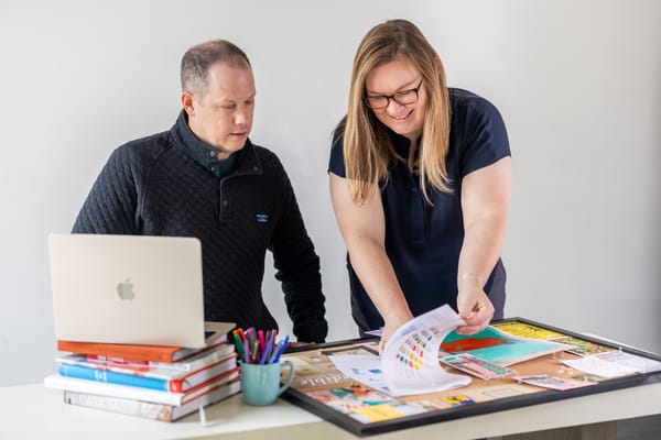 Zak and Lauren reviewing design inspiration